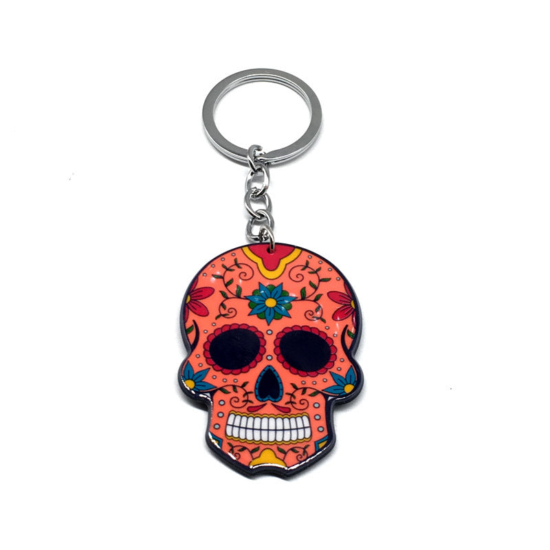 Wholesale Acrylic Halloween Mexican Skull Keychain